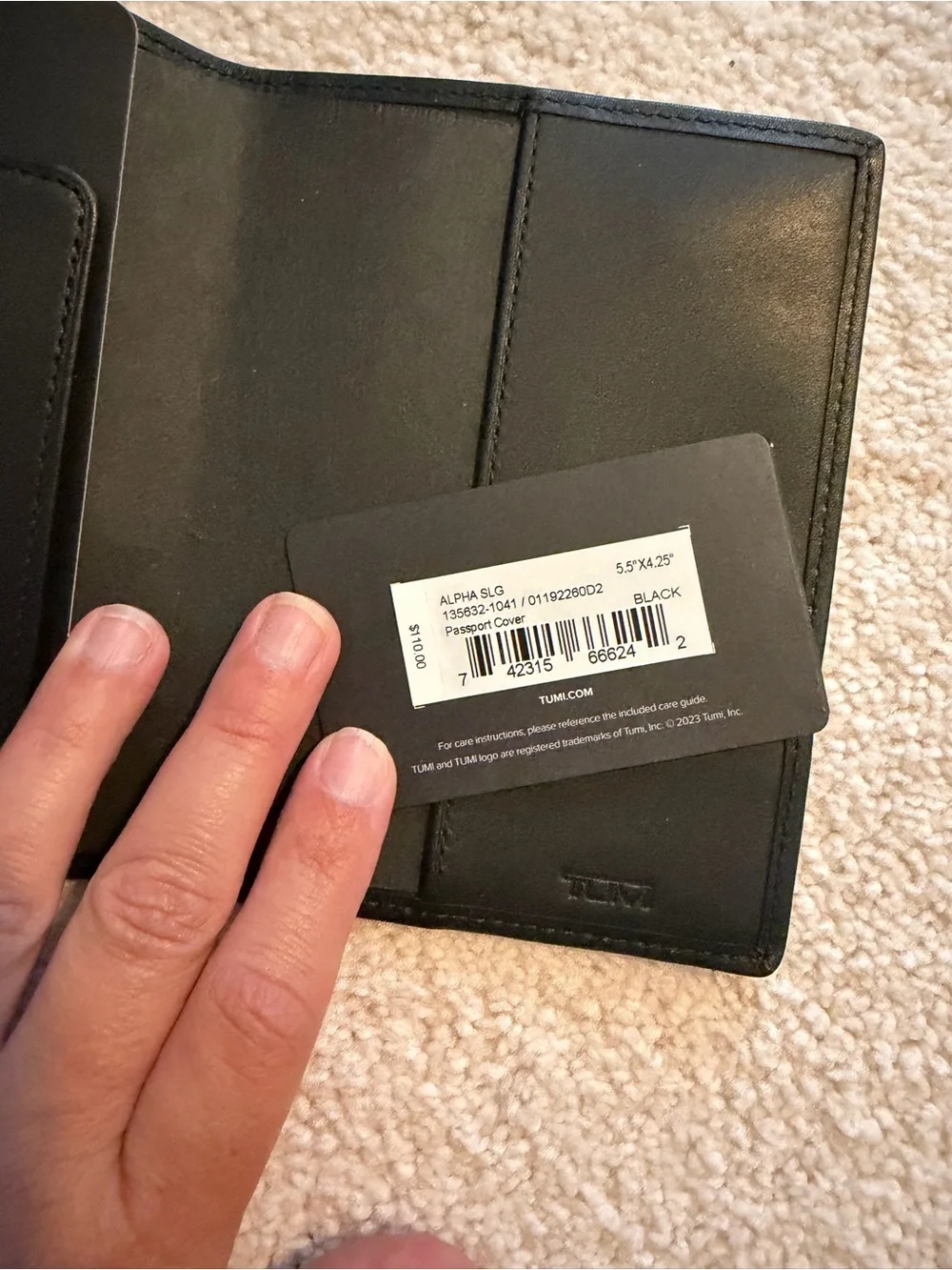 Tumi Black Textured Nylon Card & Passport Holder